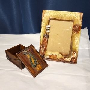 Pair of Golf Themed Decor Frame and Trinket box